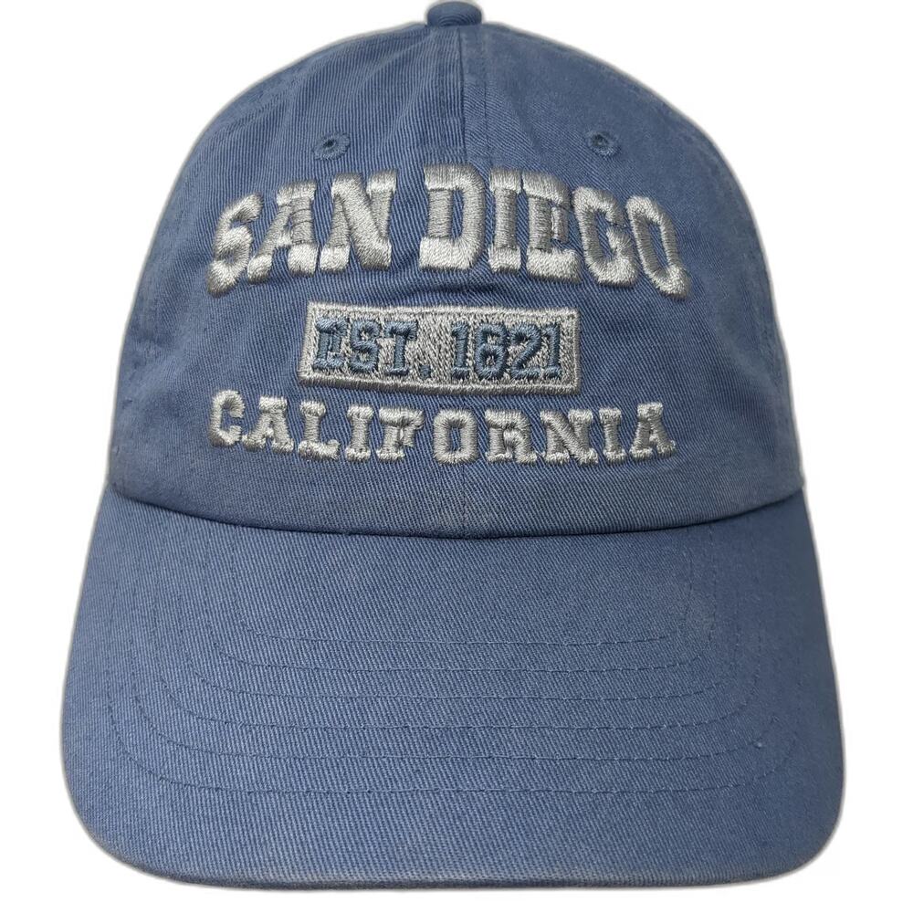 Newhattan Baseball Cap Blue One Size San Diego California Slideback Cotton Hat